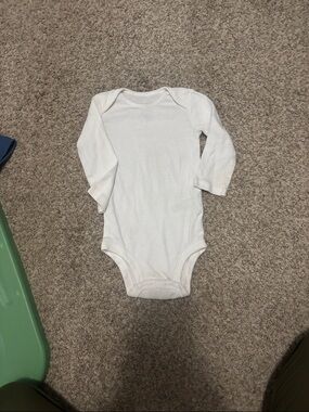 Classic White Long-Sleeve Baby One-Piece Bodysuit